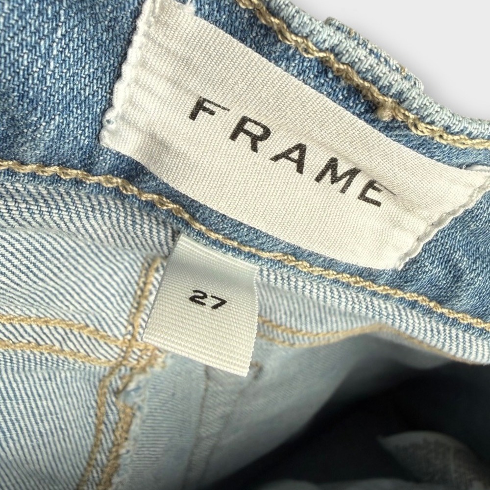 FRAME Le Palazzo Crop Jeans Blue Springs Stretch Flare Wide Leg Comfy Size 27 - Picture 5 of 7